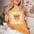 Basketball Mama Coquette Bow Game Day Sports Lover Mom Women's Oversized Comfort T-Shirt Mustard