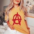 Clásico Punk Rock Anarquista-Un Símbolo De Anarquía Cuello Camiseta extragrande cómoda para mujer Mustard