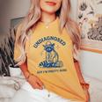 Cowboy Raccoon Meme Women's Oversized T-Shirt - Humorous Graphic Tee Mustard