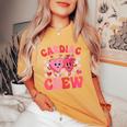 Cute Cardiac Crew Valentine's Day Nurse Cardiology Echo Tech Women's Oversized Comfort T-Shirt Mustard