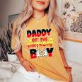 Dad And Mom Daddy Of The Birthday Boy Family Party Decor Women's Oversized Comfort T-Shirt Mustard