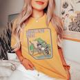 Dream Big Raccoon Women's Oversized Tee - Playful Comfort Mustard
