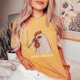 Fried Chicken 420 Smoking Marijuana Stoner Weed Meme Women's Oversized Comfort T-Shirt Mustard