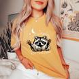 Funny Racoon Women's T-Shirt - Oversized Comfort for Casual Fun Mustard