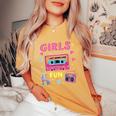 Girls Just Wanna Have Fun 80S Classic Retro Vibe Celebration Women's Oversized Comfort T-Shirt Mustard