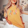 Gram-Cracker Retro Groovy Mom Cute Grandma Women's Oversized Comfort T-Shirt Mustard