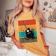 Guitarra Música Arte Retrointage Instrumento Hombre Camiseta extragrande cómoda para mujer Mustard