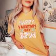 Happy Valentines Day Bruh Heart Love Valentine Boys Girls Women's Oversized Comfort T-Shirt Mustard