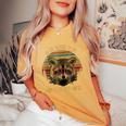 Kids Raccoon 'Trash Panda' Cartoon Oversized Women's T-Shirt Mustard