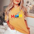 Mom Of The Birthday Boy Choo Choo Train Family Matching Women's Oversized Comfort T-Shirt Mustard