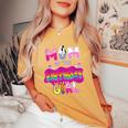 Mom Of The Birthday Girl Family Pig Party Decorations Women's Oversized Comfort T-Shirt Mustard