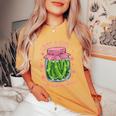 Pickle Just A Girl Who Loves Pickles Food Lover Women's Oversized Comfort T-Shirt Mustard