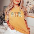 Pittie Mama Pit Bull Dog Mom Mother's Day Women's Oversized Comfort T-Shirt Mustard