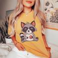 Raccoon Cookie Lover - Oversized Women's T-Shirt in Comfort Colors Mustard