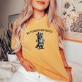 Raccoon Cowboy Women's Oversized Comfort T-Shirt - Humorous & Cozy Mustard