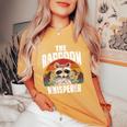 Raccoon Lover T-Shirt - Vintage Retro Women's Oversized Tee Mustard