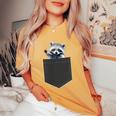Raccoon Oversized Women's T-Shirt - Cozy Casual Comfort Mustard