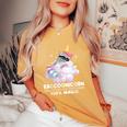 Raccoonicorn Women's Oversized T-Shirt | Whimsical Raccoon Design Mustard