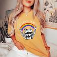 Rainbow Raccoon LGBTQ Pride Women's Oversized T-Shirt - Be Gay Do Crime Mustard