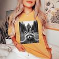 Scared Raccoon & Sasquatch Women's T-Shirt - Cozy Oversized Fit Mustard