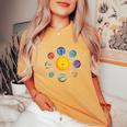 Sistema Solar Planetas Galaxia Niños Niñas Espacio Cuello Camiseta extragrande cómoda para mujer Mustard