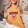 Spider Mom Family Birthday Boy Retro Mother's Day Women's Oversized Comfort T-Shirt Mustard