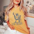 Stay Trashy Raccoon Halloween Women's Oversized T-Shirt Mustard