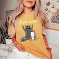 Trash Animal Gang Women's T-Shirt - Raccoon, Opossum | Fun Tee Mustard