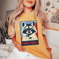 Trash Panda Raccoon Women's Comfort T-Shirt - Oversized Style Mustard