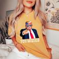 Trump You Missed Twice Bandana De La Bandera Estadounidense Trump 2024 Camiseta extragrande cómoda para mujer Mustard