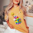 Unicorn Lover Master Builder Bricks Blocks Play Toys Girls Women's Oversized Comfort T-Shirt Mustard