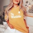 Winefather Wine Dad Dad Red Wine White Wine Women's Oversized Comfort T-Shirt Mustard