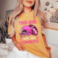 This Girl Loves Her Cowboys Football American Lovers Cowboys Women's Oversized Comfort T-Shirt Yam