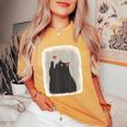 Japanese Anime Cute Cat Heart Kawaii Black Cat Heart Girls Women's Oversized Comfort T-Shirt Yam