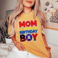 Mom Of The Birthday Boy Matching Spider Family Birthday Women's Oversized Comfort T-Shirt Yam