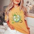 St Patrick's Day Irish Ramen Cats Cute Anime Girls Women's Oversized Comfort T-Shirt Yam
