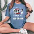 101 Days 1St Grade Dog 100 Days School 100Th Day Students Women's Oversized Comfort T-Shirt Blue Jean