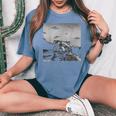 Alien UFO Raccoon Oversized Women's T-Shirt | Sci-Fi Fun Blue Jean