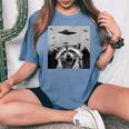 Alien UFO Raccoon T-Shirt - Oversized Comfort Colors, Unisex Blue Jean