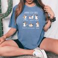 Amino Acid Cats Chemistry Cute Science Teacher Cat Lovers Women's Oversized Comfort T-Shirt Blue Jean