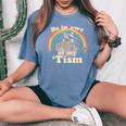 Autism Be In Awe Of My 'Tism Meme Autistic Raccoon Women's Oversized Comfort Colors T-Shirt Blue Jean