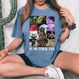 Feral Raccoon Meme Women's Oversized T-Shirt - Comfort Colors Blue Jean