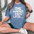 100 Days Of School Matching Studen And Teacher Women's Oversized Comfort T-Shirt Blue Jean