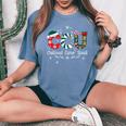 Ccu Nurse Christmas Critical Care Unit Xmas Girl Nurse Women's Oversized Comfort T-Shirt Blue Jean