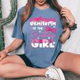 Grandma Of The Birthday Girl Cat Kitty Family Matching Women's Oversized Comfort T-Shirt Blue Jean