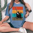 Guitarra Música Arte Retrointage Instrumento Hombre Camiseta extragrande cómoda para mujer Blue Jean