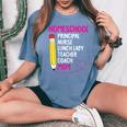 Home-School Mom Homeschooling Mama Mommy Mother Women Women's Oversized Comfort Colors T-Shirt Blue Jean