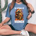 I'm Afraid Of Cringe Skeleton Camiseta extragrande cómoda para mujer Blue Jean