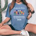 Iwd Día Internacional De La 2025 Accelerate Action Womens Camiseta extragrande cómoda para mujer Blue Jean