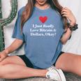 J'aimeraiment Les Bitcoins Et Les Dollars D'accord Trading Amusant T-shirt oversize confortable pour femme Blue Jean